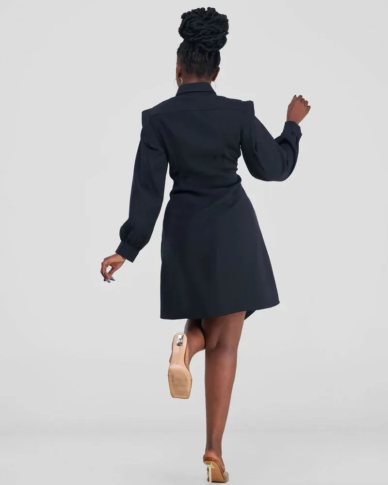 Elan CocoAfrike Eila Shirt Dress - Black view 3