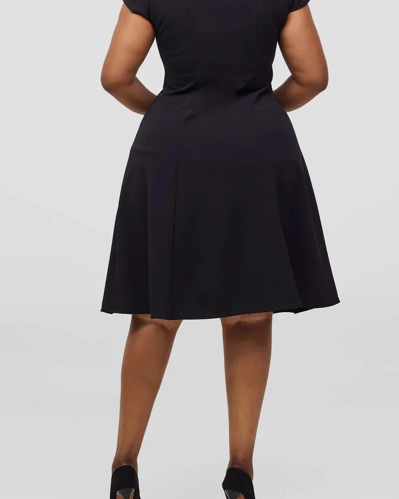 Basic Escape A-Line Dress in Ponte - Black view 3