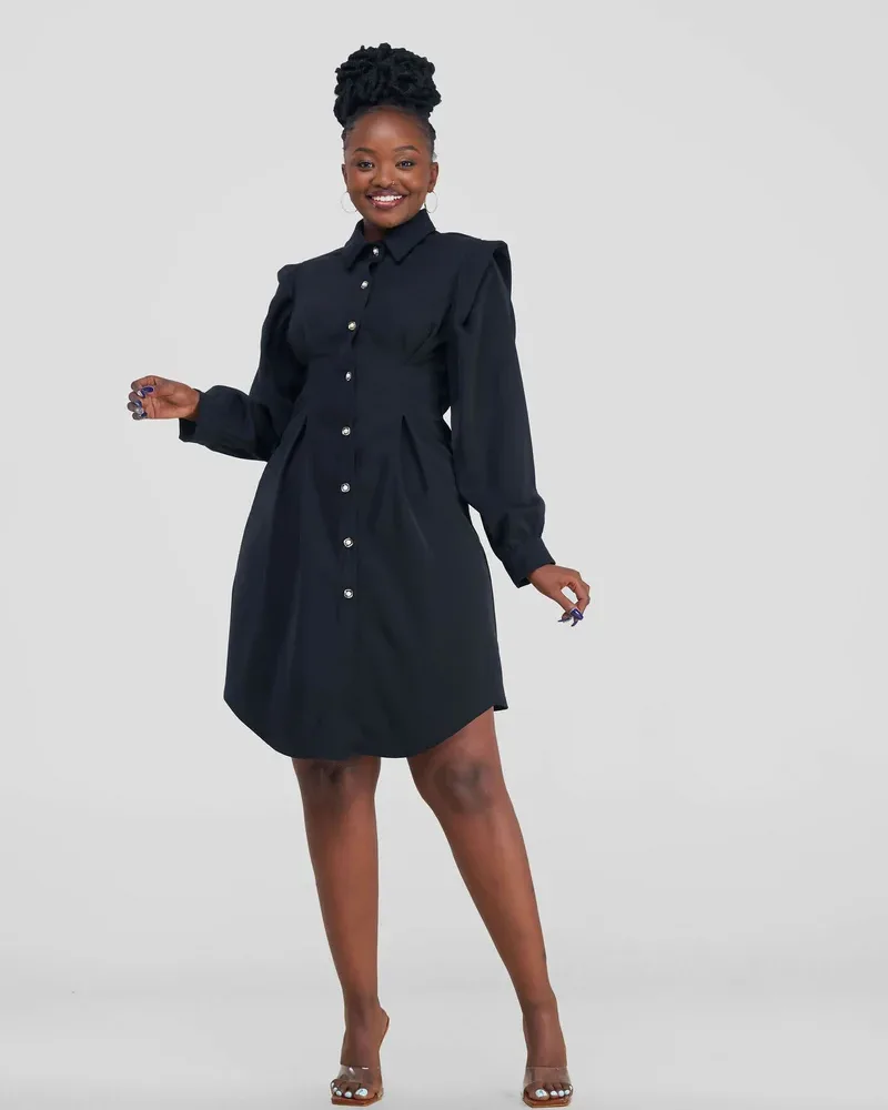 Elan CocoAfrike Eila Shirt Dress - Black