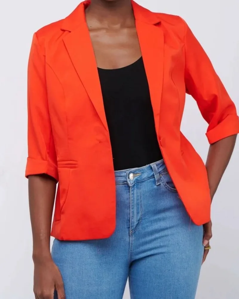 3/4 Sleeved Blazer - Red